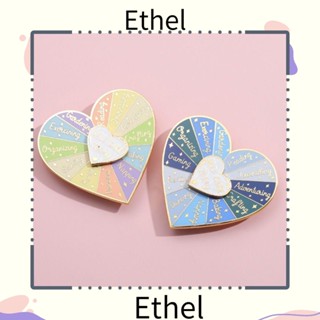 Ethel1 เข็มกลัด รูปหัวใจ หมุนได้ เครื่องประดับ สําหรับตกแต่ง