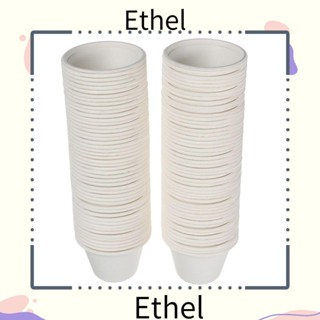 Ethel1 ถ้วยไฟเบอร์ธรรมชาติ ย่อยสลายได้ แบบใช้แล้วทิ้ง 100 ชิ้น