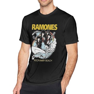 ใหม่ล่าสุด เสื้อเชิ้ตคอกลม ผ้าฝ้ายแท้ พิมพ์ลาย Ramones Rockaway เหมาะกับของขวัญวันเกิด แฟชั่นสําหรับสตรี