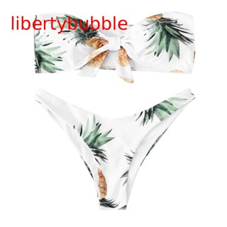 【libertybubbler】แยกชุดว่ายน้ําบิกินี่ผู้หญิงสองชิ้นบีชแวร์พิมพ์เซ็กซี่ชุดว่ายน้ํา Tankinis ชุด