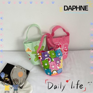 Daphne กระเป๋าถือ ทรงโท้ท พิมพ์ลายหมี หัวใจ น้ําหนักเบา สําหรับผู้หญิง