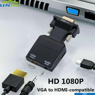 Uniis สาย VGA เป็น HDMI พร้อมสายสัญญาณเสียง สําหรับ PC แล็ปท็อป ทีวี มอนิเตอร์ โปรเจคเตอร์ VGA ตัวเมีย HDMI