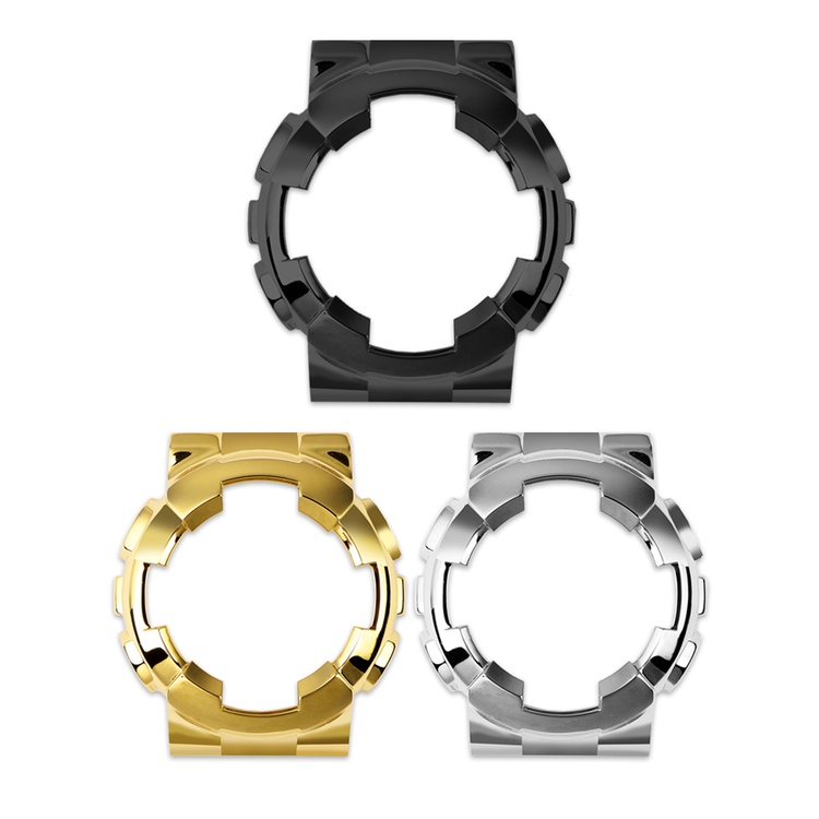 สายนาฬิกาข้อมือ สเตนเลส โลหะ สีดํา สําหรับ G-SHOCK Casio GA-110GB 100 120