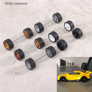 [little.coconut] อะไหล่ยางล้อรถแข่ง พร้อมแกนล้อ 1:64 DIY 1 ชุด