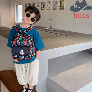 Bliss กระเป๋านักเรียน กระเป๋าสะพายไหล่ ลายการ์ตูนมิกกี้ มินนี่เมาส์ ใส่หนังสือ เหมาะกับการเดินทาง