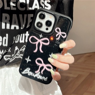 เคสโทรศัพท์มือถือ ซิลิโคน กันกระแทก ลายโบว์ สีชมพู สร้างสรรค์ สําหรับ Iphone 12 11 13 14 pro max 13ProMax 12 13pro 11 14pro