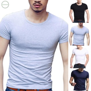 GORGEOUS~Tops For Men Summer Blouse Tee Tops Casual Crew Neck Mens Round Neck