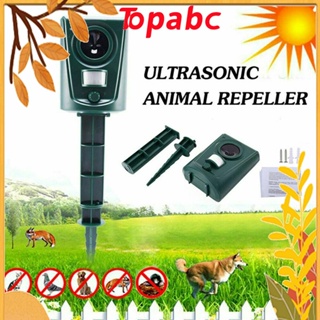 TOP Environment–friendly Ultrasonic Animal Repeller Waterproof Bird Fox Scarer Outdoor Pest Repellent ABS Plastic Made For Garden Field Farm Green Battery Powered Cat Dog Deterrent