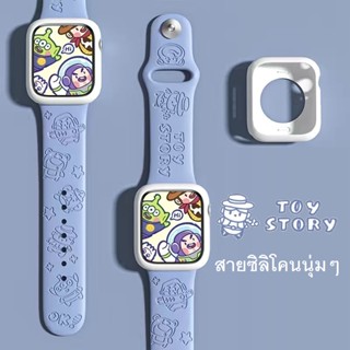 สายนาฬิกาข้อมือโลหะ แบบนิ่ม ลายนูน Toy Story 3D สําหรับ Watch Ultra 49 มม. S8 Series 8 7 SE 6 5 4 3 2 1 (41 มม. 45 มม. 40 มม. 44 มม. 38 มม.)