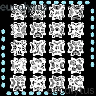 Eucalytus1 แผ่นสเตนซิล ลายฉลุ สําหรับแสตมป์ร่างกาย แต่งหน้า ปาร์ตี้ฮาโลวีน วันเกิด 2 ชิ้น