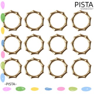 Pista แหวนโลหะ ทรงแปดเหลี่ยม ขนาด 2 นิ้ว ทนทาน สีทอง สําหรับตกแต่งผ้าเช็ดปาก 12 ชิ้น