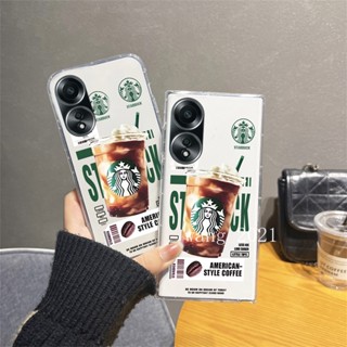 พร้อมส่ง ใหม่ เคสโทรศัพท์มือถือแบบนิ่ม ใส ลายกาแฟน่ารัก ยอดนิยม สําหรับ OPPO A58 A78 4G 2023 A58 4G