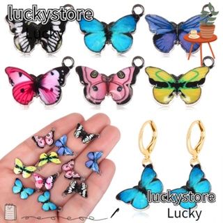 Lucky จี้รูปผีเสื้อน่ารัก แฮนด์เมด DIY สําหรับทําเครื่องประดับ สร้อยคอ สร้อยข้อมือ 10 ชิ้น