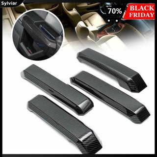 [sylviar] สติกเกอร์คาร์บอนไฟเบอร์ สําหรับติดมือจับประตูรถยนต์ 17-20 Ford F150 4 ชิ้น