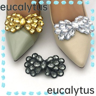 Eucalytus1 คลิปหัวเข็มขัด ประดับโบว์ พลอยเทียม 1 คู่