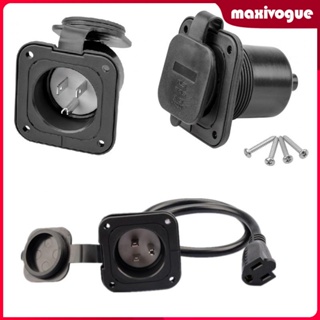 [Maxivogue] ซ็อกเก็ตปลั๊กไฟ RV 125V 15A 18 นิ้ว ทนทาน สีดํา สําหรับรถพ่วง เรือ รถบรรทุก เรือยอร์ช