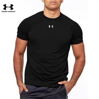 Underarmour เสื้อยืดกีฬา แขนห้าส่วน ผ้ายืด ระบายอากาศ แห้งเร็ว ของแท้ 100% สําหรับผู้ชาย