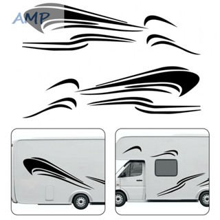 ⚡NEW 8⚡RV Motorhome Caravan Horsebox Campervan Graphics Decals Stripe Sides Black