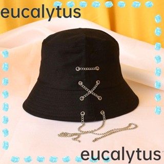 Eucalytus1 หมวกบักเก็ต ผ้าฝ้าย สีพื้น สไตล์ชาวประมง