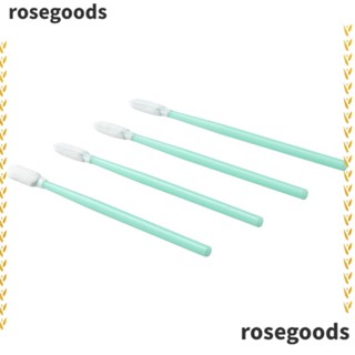 Rosegoods1 ก้านโฟมฟองน้ํา 3.9 นิ้ว แบบพกพา 10 ซม. สีเขียว สําหรับเช็ดทําความสะอาด 100 ชิ้น