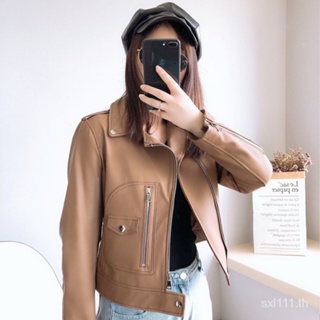 [Autumn New Product] [no compensation for selling out] genuine leather leather coat womens short motorcycle coat slim fit all-matching small sheep leather single leather jacket UGFZ