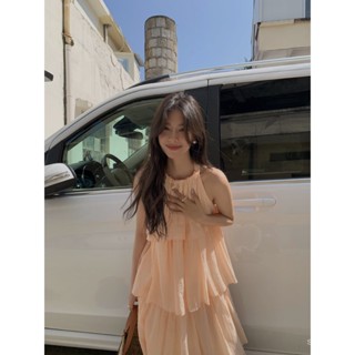 [NEW autumn] interpretation of Beauty NEW OPEN2023 Summer chiffon dress womens Korean style sweet temperament sleeveless dress 82571 VY8Z