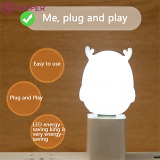 [ลดล้างสต๊อก] Deer USB night light lamp ห้องเด็กอ่อน led หลอดประหยัดไฟ Cartoon Wireless Night Light 【keeper】