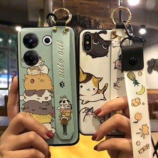 Phone Holder Shockproof Phone Case For Tecno Camon20 Pro 5G/CK8n Fashion Design protective Cartoon Wrist Strap Durable