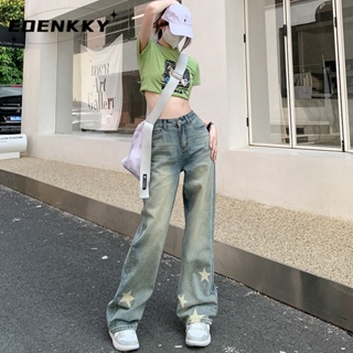 EOENKKY กางเกงขายาว กางเกงยีสน์ผู้หญิง ทรงหลวม ๆ ตรง Retro Hip Hop Pants 2023 NEW Style  Korean Style สบาย Trendy ทันสมัย A27L0DH 36Z230909