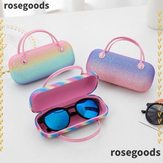 Rosegoods1 กล่องเก็บแว่นตากันแดด เลเซอร์ อเนกประสงค์ แบบพกพา สีรุ้ง สําหรับเด็ก