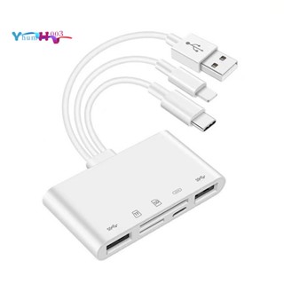 Otg อะแดปเตอร์มัลติมีเมมโมรี่ USB สําหรับการ์ดรีดเดอร์ Micro-SD TF iPhone iPad Apple 13
