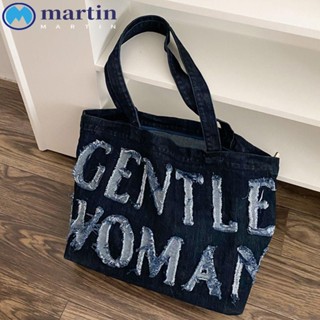 Martin Gentlewoman กระเป๋าสะพายไหล่ กระเป๋าถือ กระเป๋าสตางค์ ผ้ายีน ขนาดใหญ่ จุของได้เยอะ เหมาะกับการเดินทาง ของขวัญวันเกิด สําหรับผู้ชาย และผู้หญิง