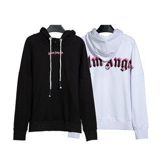 เสื้อกันหนาว มีฮู้ด ลายโลโก้ตัวอักษร Palm Angels ยอดนิยม แฟชั่นสําหรับผู้ชาย และผู้หญิง