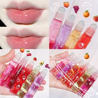 Spot second hair# Cross-border ball-moving Lip Oil Moisturizing Lip Balm liquid hydrating ball mouth oil colorless transparent fruit avocado lip oil 8.cc