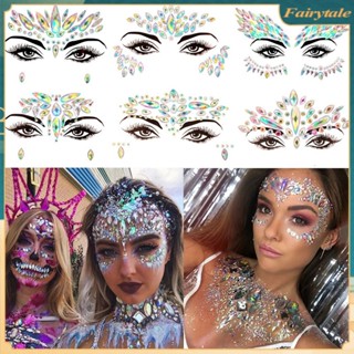 ❀ Face Metallic Temporary Tattoo Sticker 3d Jewels Crystal Gems Eye Body Face Stickers For Festival Party Masquerade Diy Face Decoration