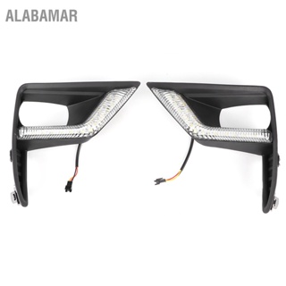 ALABAMAR 2 ชิ้น LED ไฟวิ่งกลางวันไฟตัดหมอกสีเหลืองสีขาว สีเหมาะสำหรับ Toyota Land Cruiser Prado 2018-2019