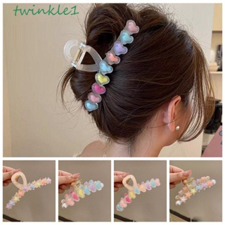 Twinkle1 กิ๊บติดผมอะคริลิคเรซิ่น รูปหัวใจ ดาว สีสันสดใส เครื่องประดับผม สําหรับเด็กผู้หญิง