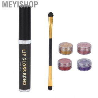 Meyishop Lip Glitter Kit 4 Brushes 4 Colors Glitter Lip Kit for Graduation Travel Party