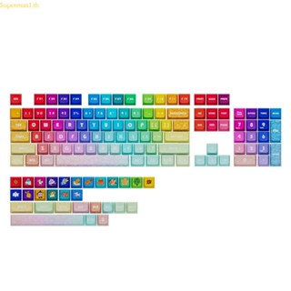 Best XDA ปุ่มกดคีย์บอร์ดเล่นเกม 133 คีย์ ไล่โทนสีรุ้ง PBT แบบเปลี่ยน DIY