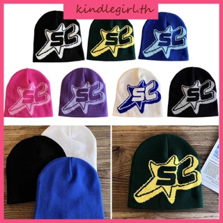 King Jacquard Beanies หมวกบีนนี่ ผ้าถัก พิมพ์ลายตัวอักษร สไตล์สตรีท สําหรับผู้ชาย และผู้หญิง