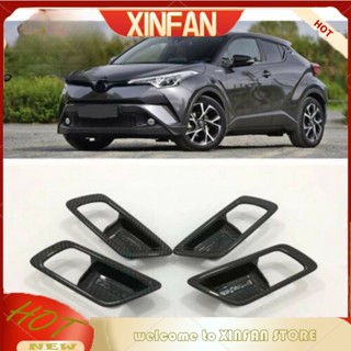 Xinfan ฝาครอบมือจับประตูด้านใน คาร์บอนไฟเบอร์ สําหรับ TOYOTA C-HR CHR