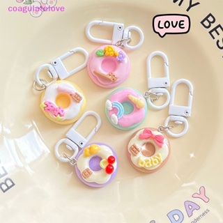 Coagulatelove พวงกุญแจ จี้โดนัทน่ารัก สําหรับห้อยกระเป๋าเป้สะพายหลัง หูฟัง เคสตกแต่งรถยนต์ ของขวัญ เครื่องประดับคู่รัก [ขายดี]