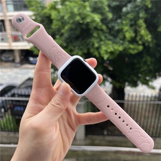 สายนาฬิกาข้อมือแกะสลัก แบบนิ่ม ลายสัตว์ตลก 3D ขนาด apple watch 49 มม.41 มม. 45 มม. 40 มม. 44 มม.38มม.42มม.