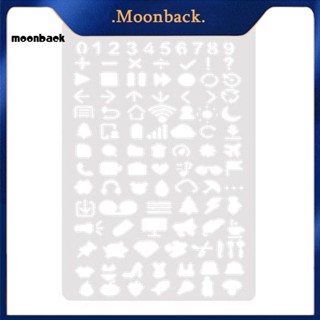 &lt;moonback&gt; ไม้บรรทัดแม่แบบ ลายฉลุตัวอักษรภาษาอังกฤษ ตัวเลข DIY สําหรับวาดภาพ สมุดภาพ