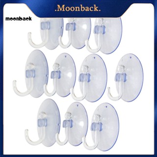 &lt;moonback&gt; 10 ชิ้น ตะขอแขวนผนัง แบบใส ตัวดูด ห้องครัว ห้องน้ํา ที่แขวนถ้วยดูด