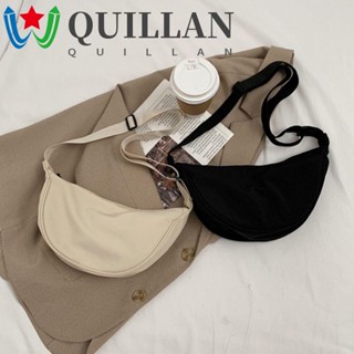 Quillan กระเป๋าสะพายไหล่ ผ้าไนล่อน สีพื้น สไตล์วินเทจ สําหรับผู้หญิง