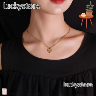 Lucky สร้อยคอโชคเกอร์ สเตนเลส ไทเทเนียม สําหรับผู้หญิง