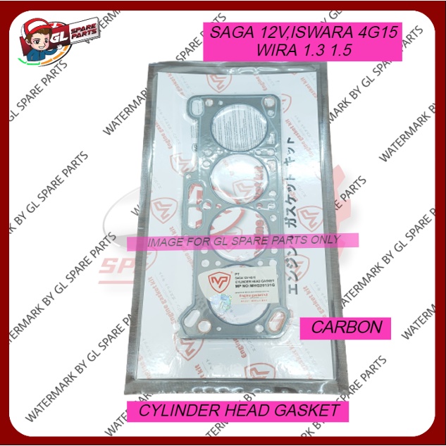 CYLINDER HEAD GASKET (CARBON) PROTON SAGA 12V ISWARA 4G15 WIRA 1.3 1.5 (MP)
