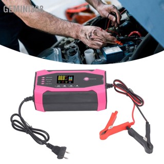 Gemini308 เครื่องชาร์จแบตเตอรี่รถยนต์ 12V 10A 24V 5A Smart Automatic Pulse Repair Maintainer ชดเชยอุณหภูมิ US Plug 110‑240V