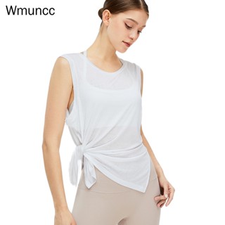 Wmuncc เสื้อแขนกุด ทรงหลวม แบบแห้งเร็ว เหมาะกับใส่เล่นโยคะ ฟิตเนส วิ่ง สําหรับผู้หญิง